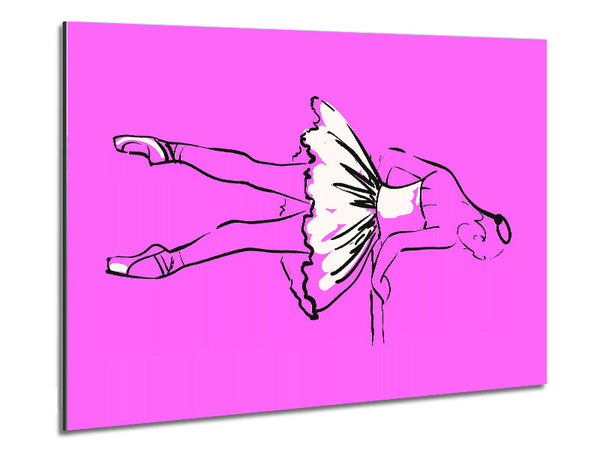 Pink White Ballerina 3 Metal Print
