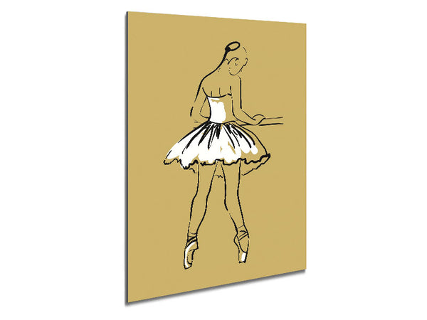 Beige White Ballerina 2 Metal Print