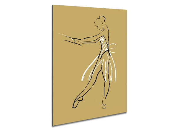 Beige White Ballerina 3 Metal Print