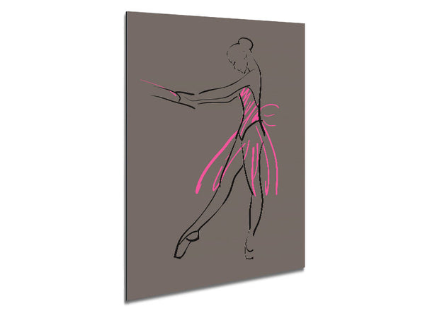 Grey Pink Ballerina 1 Metal Print
