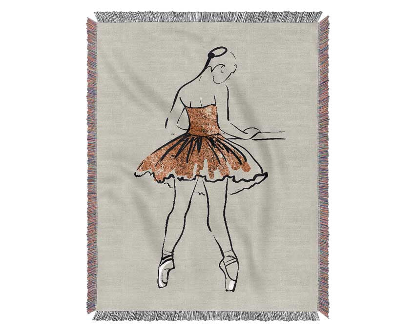 Golden Pink Ballerina 2 Woven Blanket