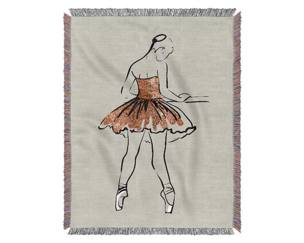 Golden Pink Ballerina 2 Woven Blanket