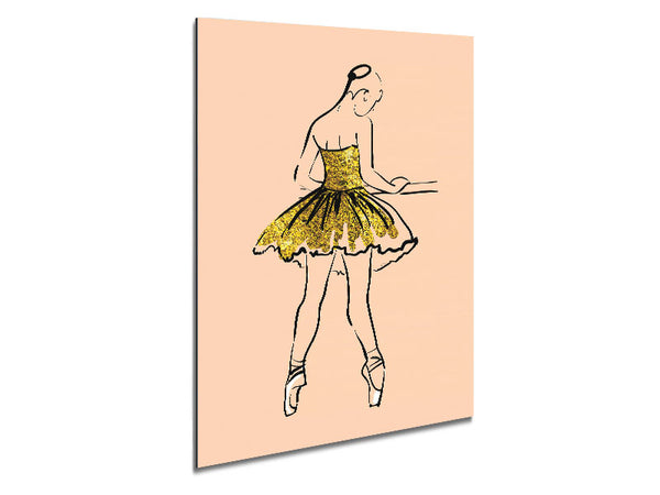 Golden Pink Ballerina 2 Metal Print