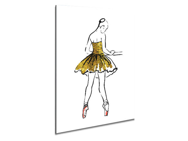 Golden Pink Ballerina 3 Metal Print