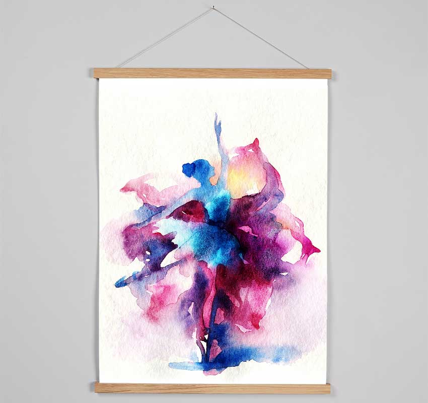 Blue Pink Ballerina 7 Hanging Poster - Wallart-Direct UK