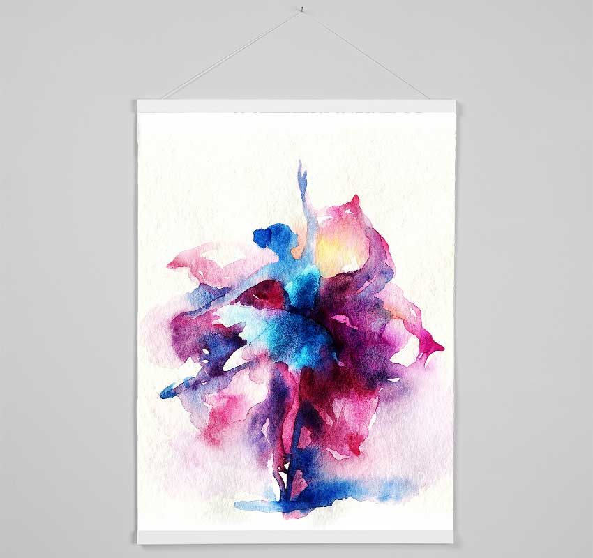 Blue Pink Ballerina 7 Hanging Poster - Wallart-Direct UK