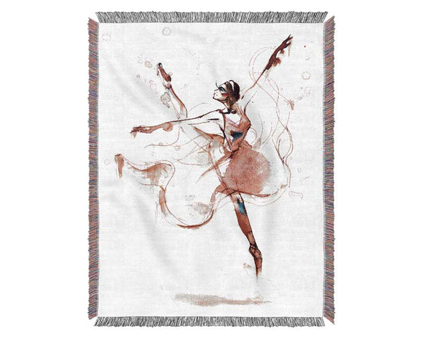 Pink Ballerina 1 Woven Blanket
