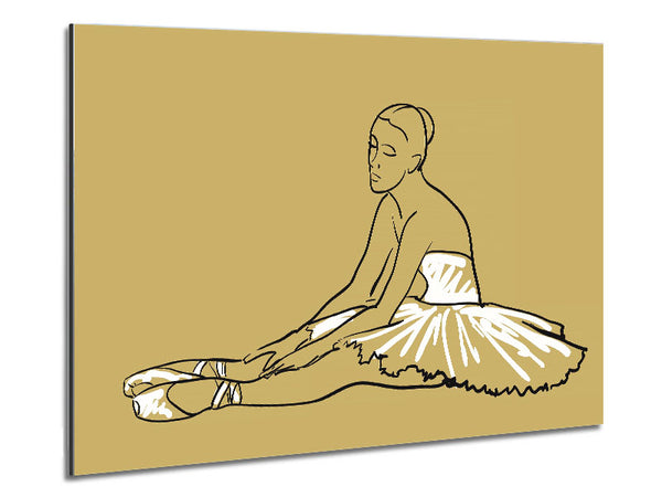 Beige White Ballerina 4 Metal Print