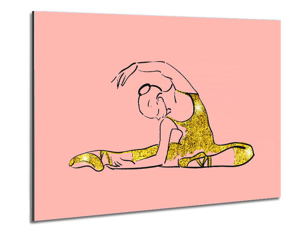Golden Pink Ballerina 4 Metal Print