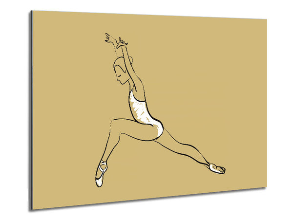 Beige White Ballerina 5 Metal Print