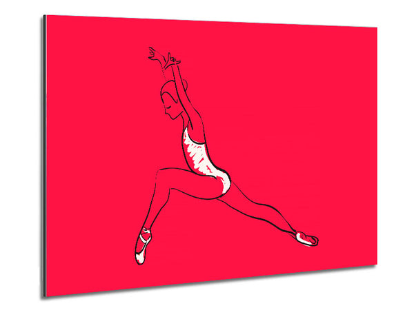 Pink White Ballerina 6 Metal Print