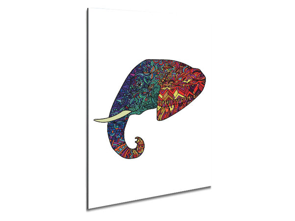 Indian Elephant Head Metal Print