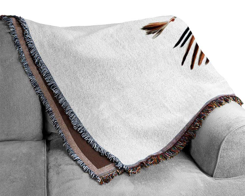 Red Indian Warrior Woven Blanket