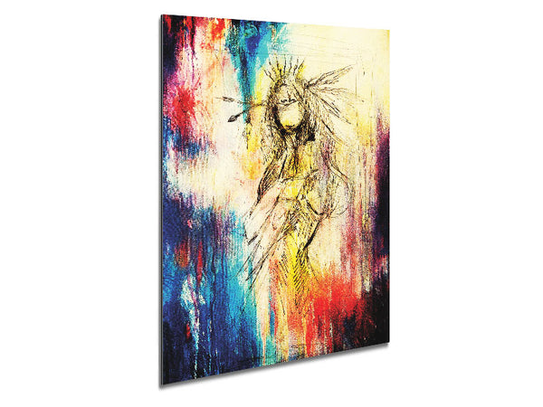 Red Indian Warrior Princess Metal Print