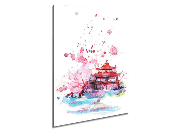 Chinese Watercolour Metal Print