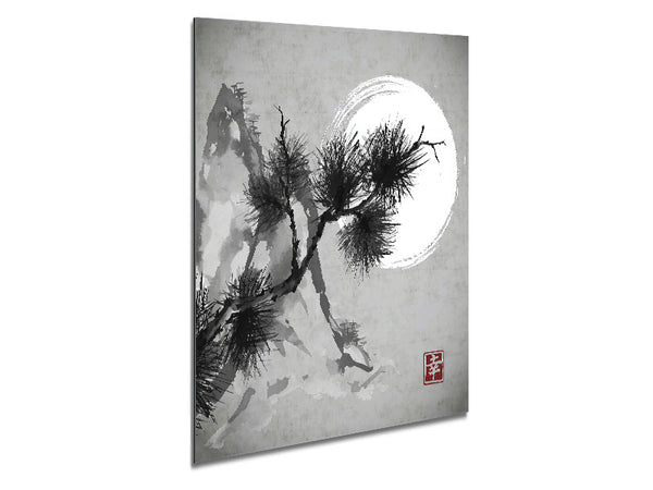 Japanese Sunset Tree Metal Print
