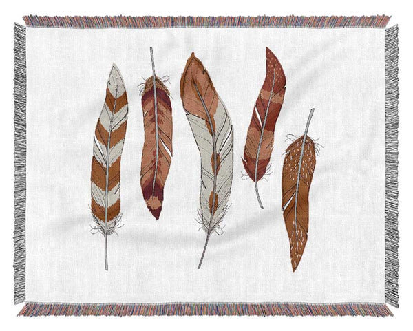 Red Indian Feathers Woven Blanket