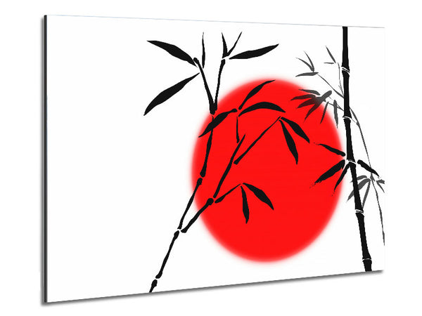 East Asia Bamboo Sun Metal Print