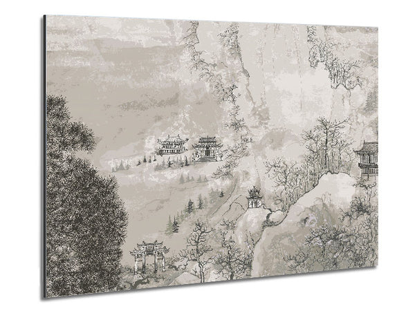Chinese Village Metal Print
