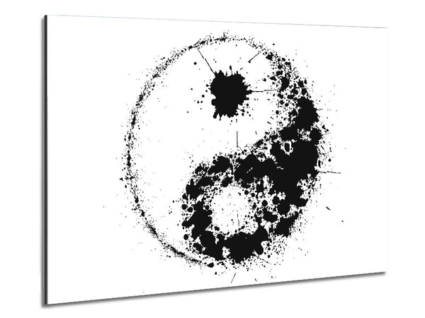 Yin Yang Splash Metal Print