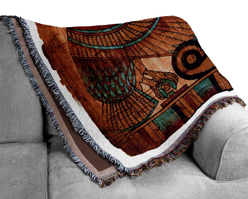 Egyptian The Eye Of Horus Woven Blanket