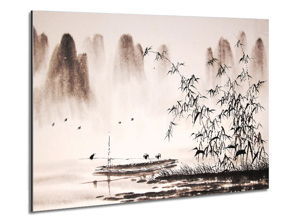 Bamboo Mountains Metal Print