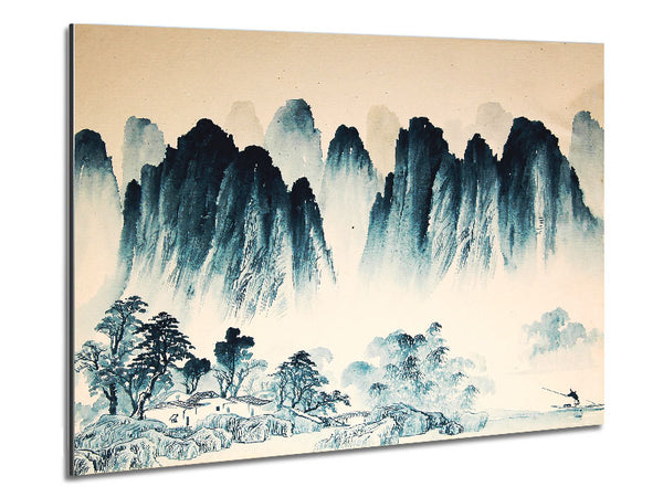 Beautiful Japanese Hills Metal Print