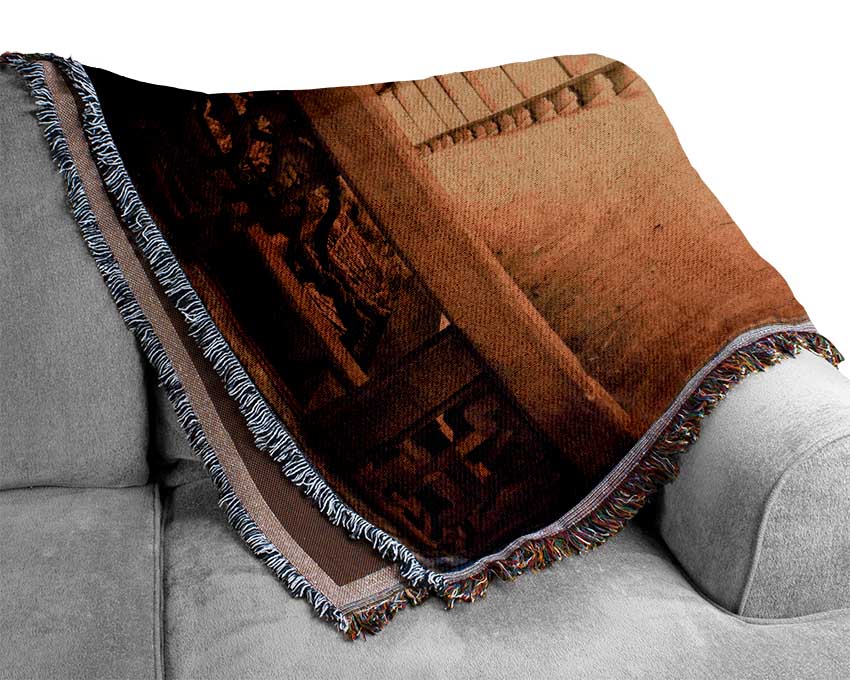 Peaceful Chinese Temple Woven Blanket