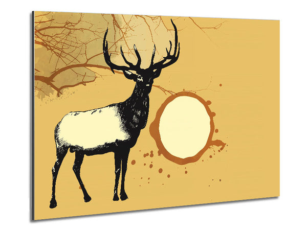 Stag In The Golden SunA Metal Print
