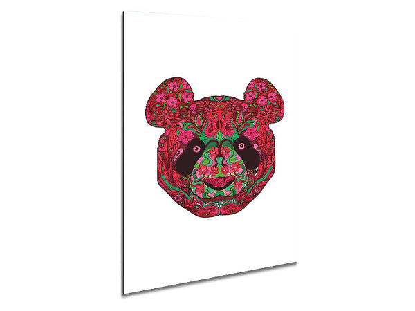Flower Panda Metal Print