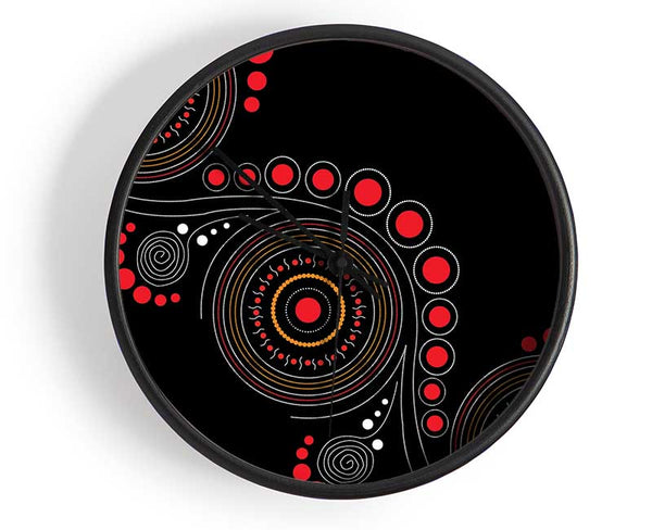 Aboriginal Pattern 12 Clock - Wallart-Direct UK
