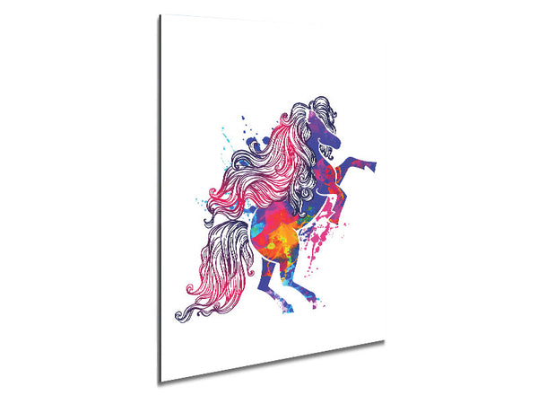Rainbow Splash HorseA Metal Print