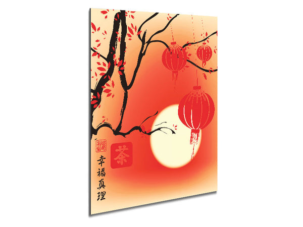 Chinese Bamboo lanterns Metal Print
