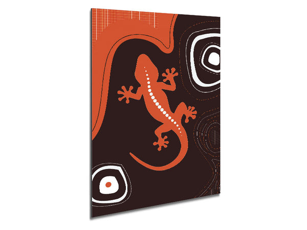 Aboriginal Lizard 3 Metal Print