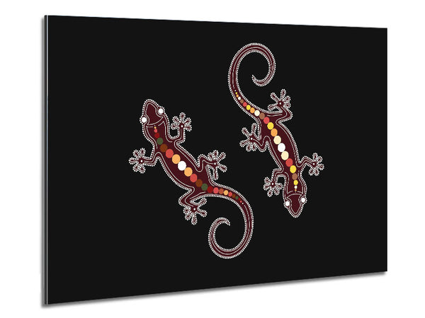 Aboriginal Lizard 4 Metal Print