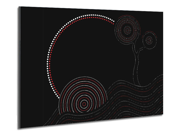Aboriginal Sunset Tree Metal Print