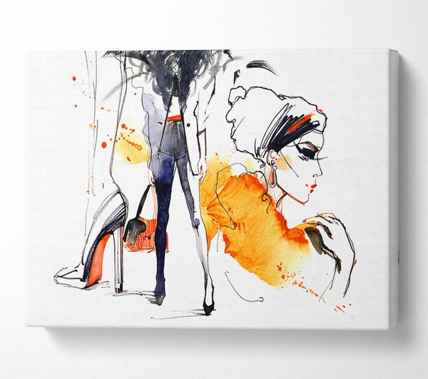  A Canvas Print of Shoes Bag Done Canvas Wall Art