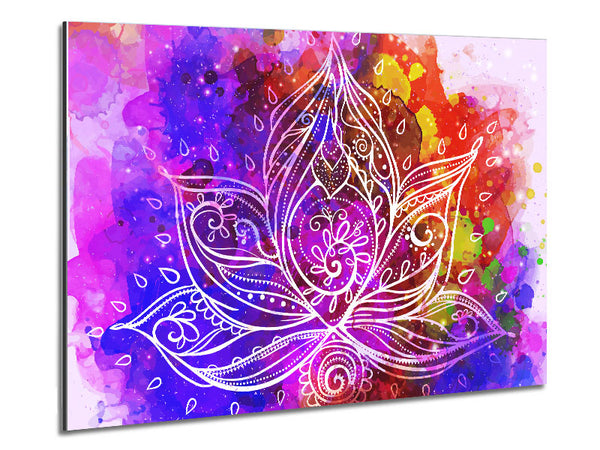 Abstract Lotus Leaves Metal Print