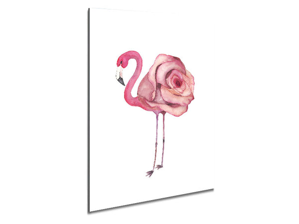 Pink Flamingo Rose Metal Print