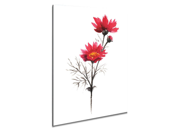 Pink Flower Spray Metal Print