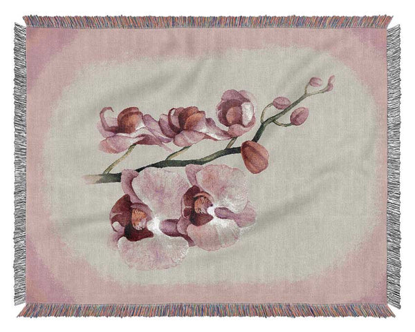 Pink Orchid Woven Blanket