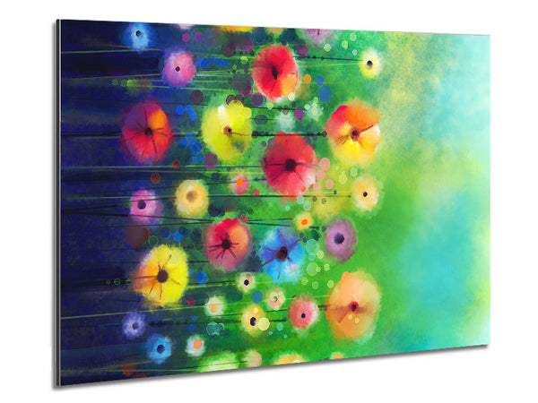 Psychedelic Flower Garden Metal Print