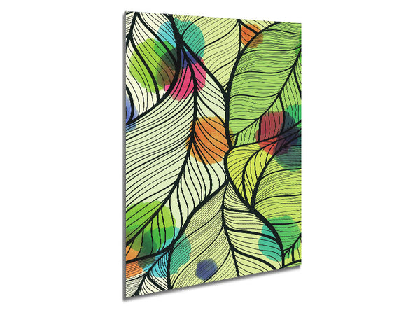 Paint Splash Leaves Metal Print