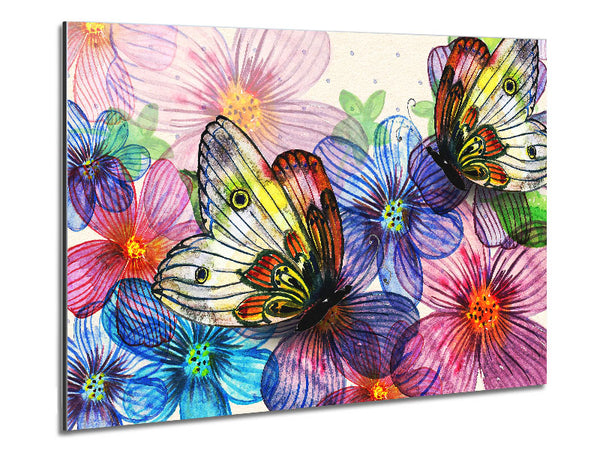 Butterfly Petal Madness Metal Print