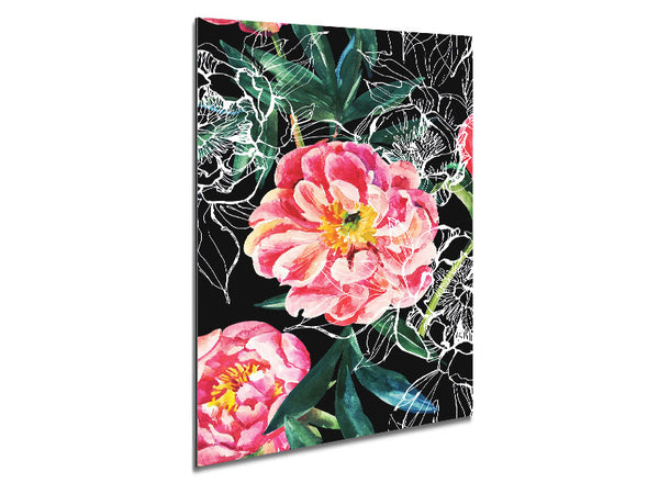 Huge Pink Flowers Metal Print