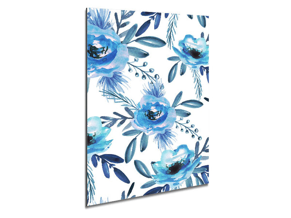 Blue Rose Bloom Metal Print