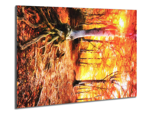 Golden Tre Walk Metal Print