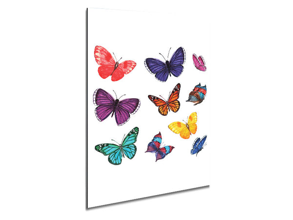 Rainbow Butterflies Metal Print