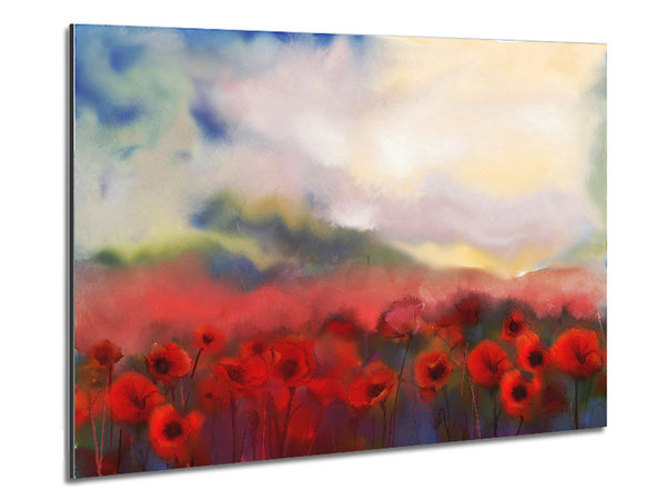 Poppy Field Abstract Metal Print