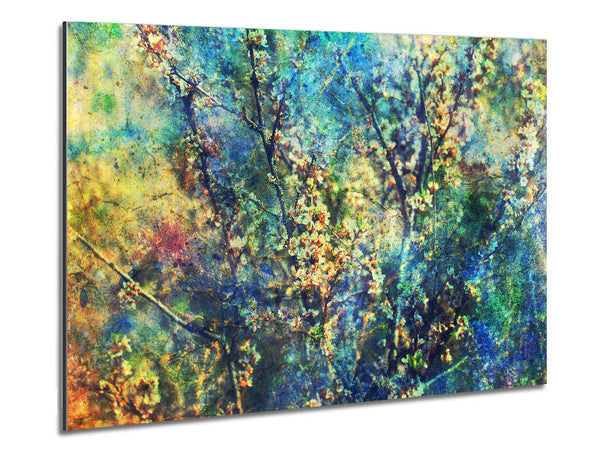 Cherry Tree Illusion Metal Print